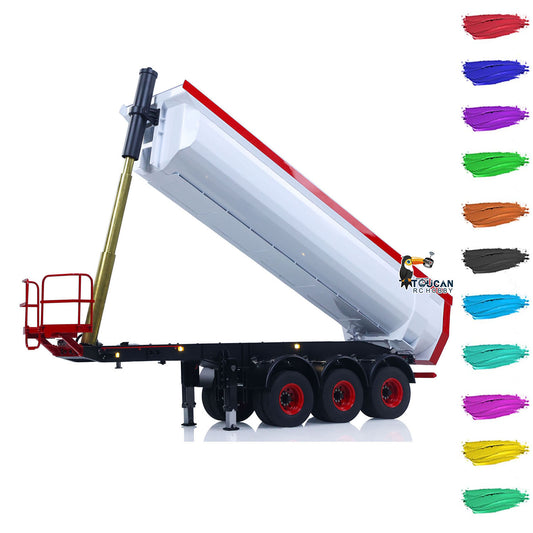 TOUCAN RC HOBBY LESU A0045 1/14 Metal Hydraulic RC Semi Dump Trailer Model with Electric Legs for RC Tractor Truck Construction Model Enthusiast