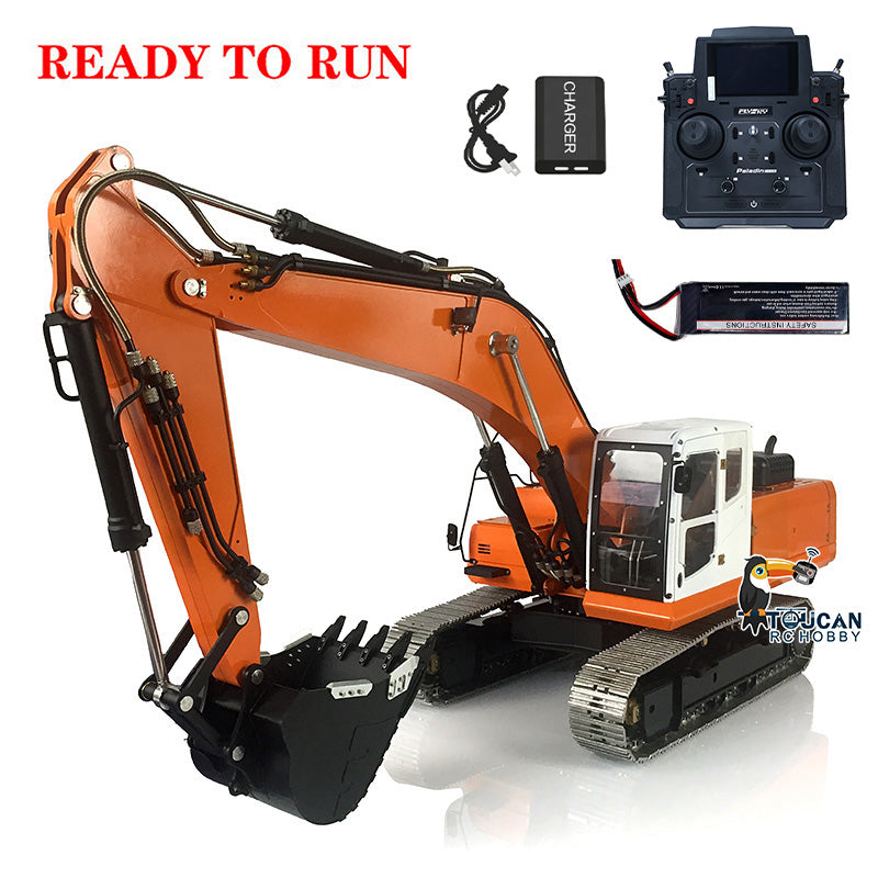 TOUCAN RC HOBBY LESU PC360 1/14 Metal RC Excavator B0002 RTR Steel Alloy Hydraulic Digger Model 8MPa Oil Pump System Lighting FlySky PL18EV Lite Controller for Hobby Collectors