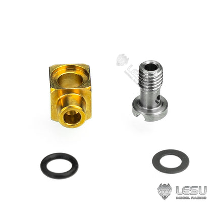 LESU Metal Breather/Nozzle Plug M5 Brass/Steel Nozzle for 1/14 1/12 RC Hydraulic Dump Truck Remote Control Car Construction Vehicles Excavator Loader Forklift Bulldozer DIY Model