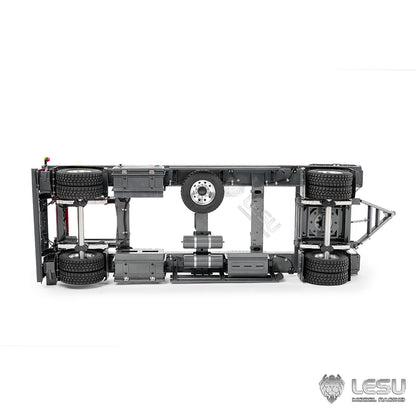 Finished 1/14 Metal RC Trailer A0065 Model Front Wheel Steerable for LESU Radio Controllrf Hydraulic Roll on off Dumper Tipper