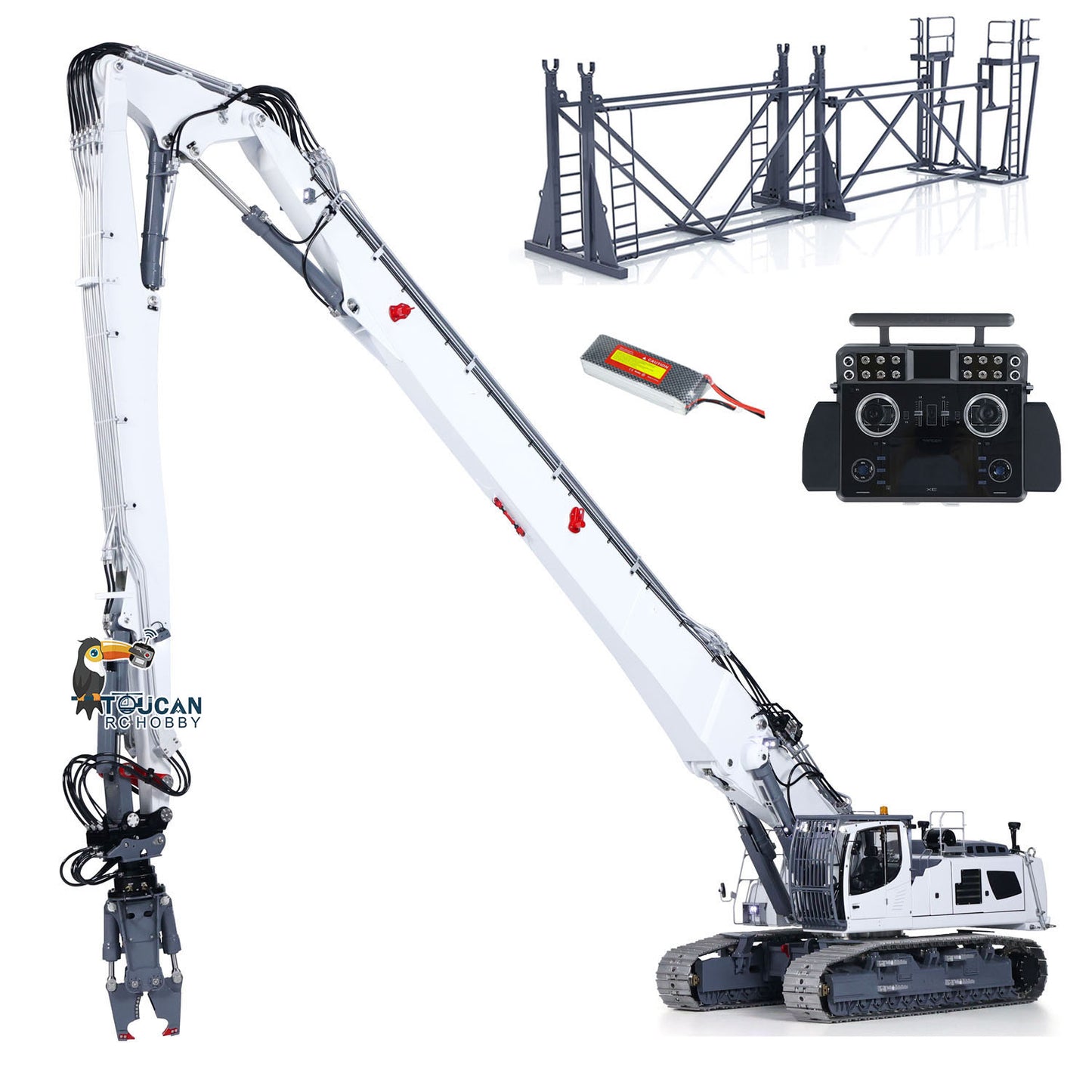 Second Hand LESU 1/14 RC Full Hydraulic Demolition Excavator LR960 RTR Digger Frsky XE Radio