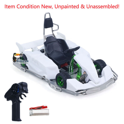 1/10 Plastic RC Go-Kart JDM 298B KIT Radio Controlled Electric Racing Car Unlimited Retrofit DIY Model for Adult Advanced Player