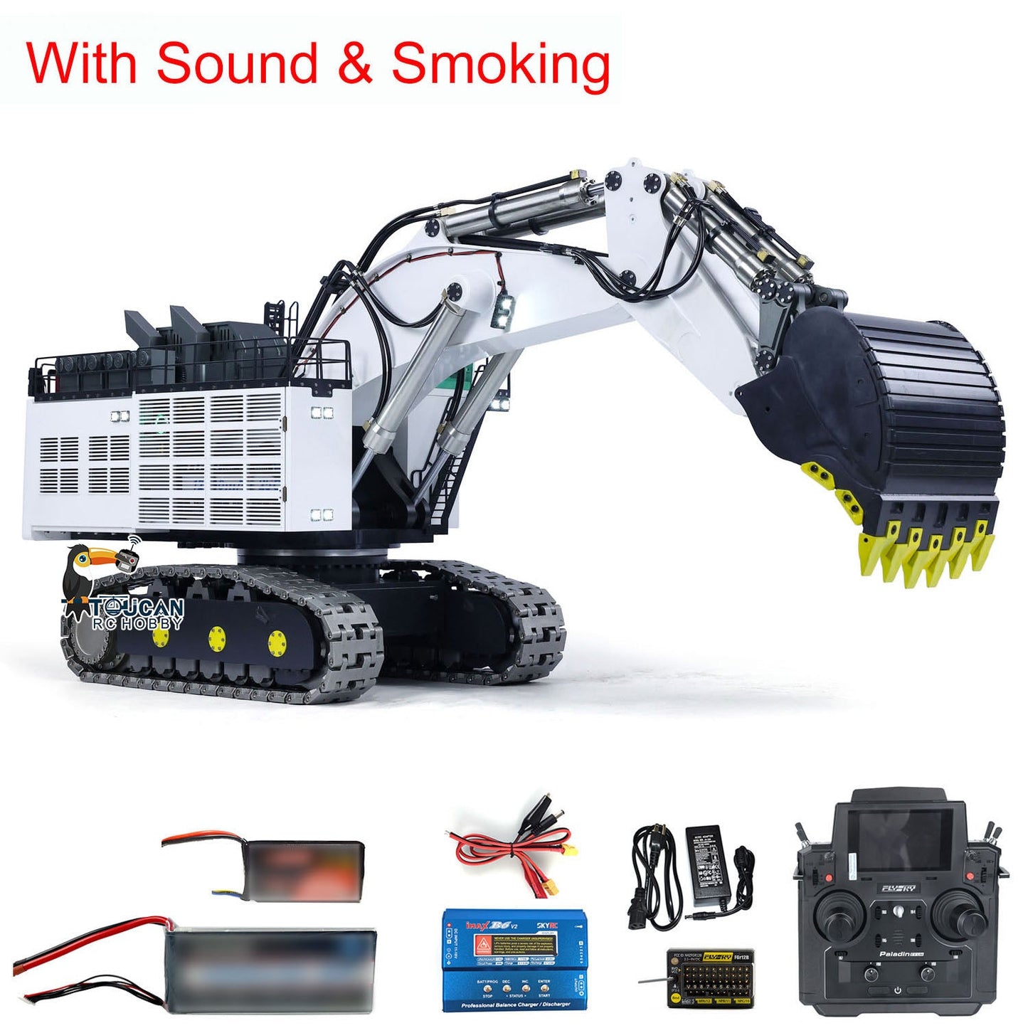 USA Pre-Order by the sea 1/25 Double-pump Hydraulic RC Excavator RTR R9800 Diggers Painted Assembled Digger Model FlySky PL18EV Lite Soung Light Smoke Unit