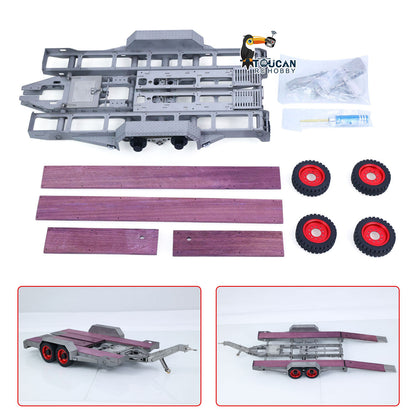 JDM-228 1/14 Metal Extendable Multifunction Gooseneck Trailer KIT for JDMODEL RC Hydraulic Excavator LR920 LR914 ZW370 Loader