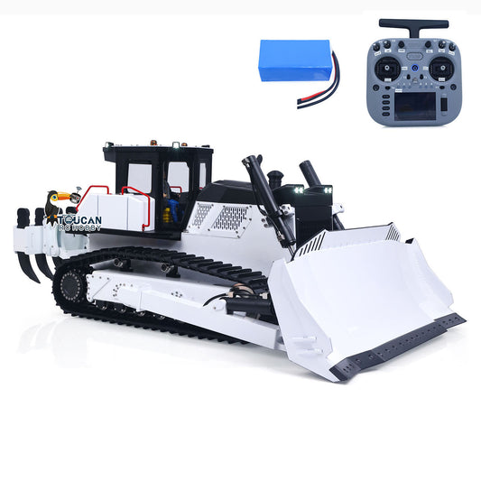 Metal 1/12 Remote Control Hydraulic Bulldozer D155AX RC Heavy Dozer Model 7 Way Valve 3.0L Oil Pump 5 Plows Light Sound System