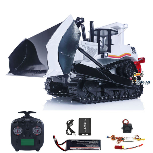JDModel DXR2 1/14 Metal RC Hydraulic Bulldozer Remote Controlled Earth Moving Machine Model JDM-201 New Sound System Light ST8 Remote Controller Motor