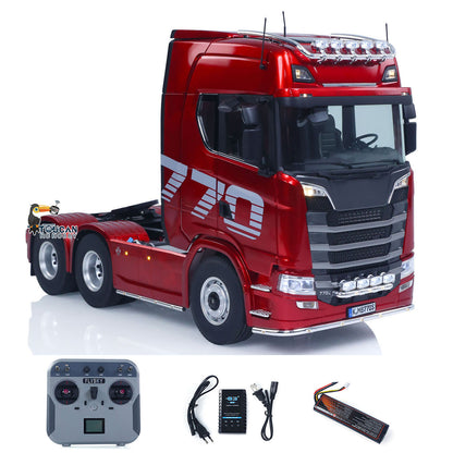 In Stock KABOLITE Metal 1/14 770S 100 RC Tractor Truck 6x6 Remote Control Lorry RTR Car Model 2Speed Gearbox Differential Lock Battery Radio System Light Sound