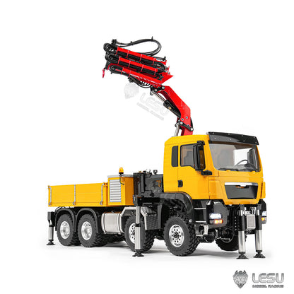 LESU 3363 1/14 8X8/6X6 Metal RC Hydraulic Crane Truck Axles Differential Locks 7CH Valve 6 Outriggers 3-speed Gearbox Light Sound for Adult