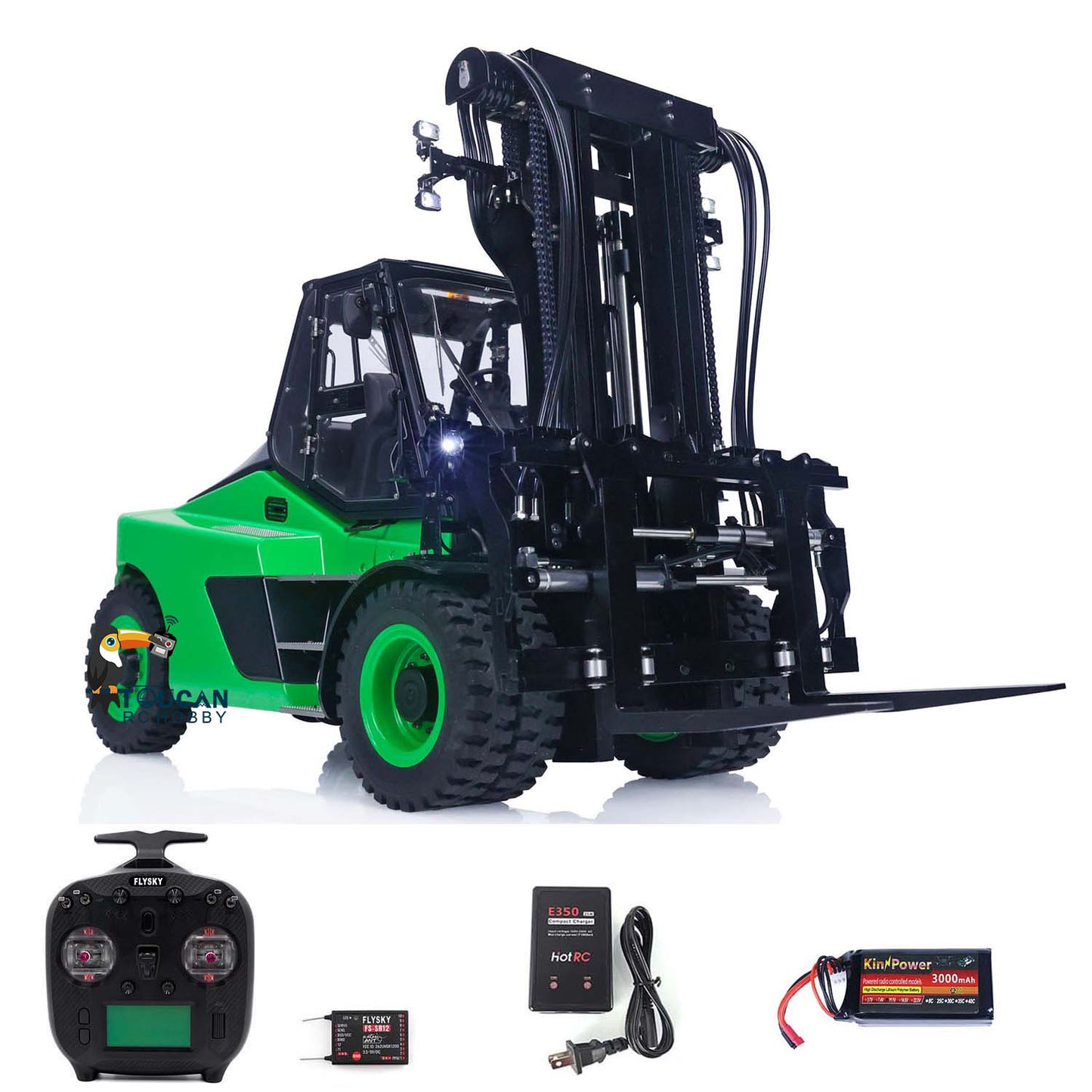 LESU AOUE LD160S 1/14 Metal Hydraulic RC Forklift FlySky ST8 Remote Controller and SR12 Receiver 6 Ways Reversing Valve Sound Light System