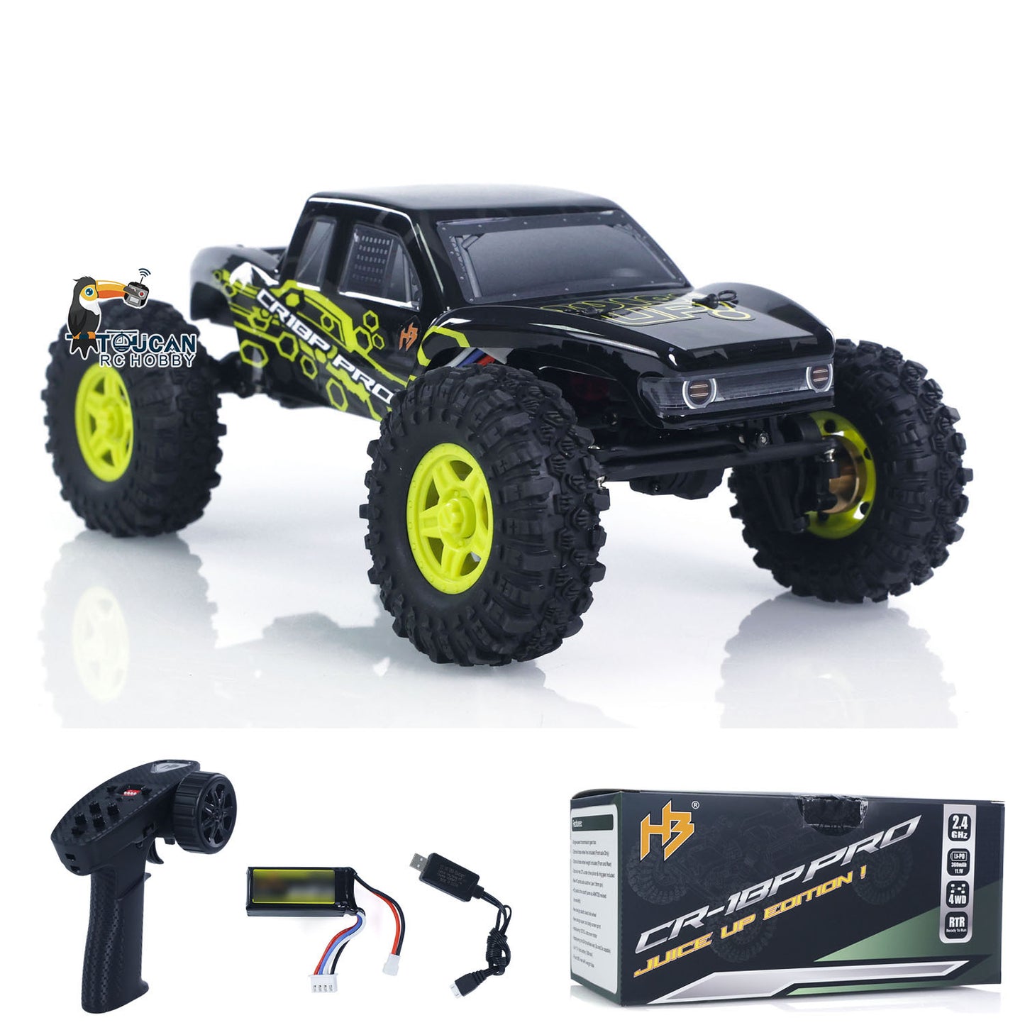 US Stock 1:18 RC Crawler CR18P PRO Juice Up 4WD Wireless Control Rock Crawler Car RTR Vehicle Hobbywing Brushless Motor ESC USB Charger