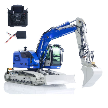 JDM-208 1/14 7CH Remote Control Hydraulic Excavator R920 2Arms Metal RC Digger Flysky PL18 EV Lite Sound System Quick Coupler