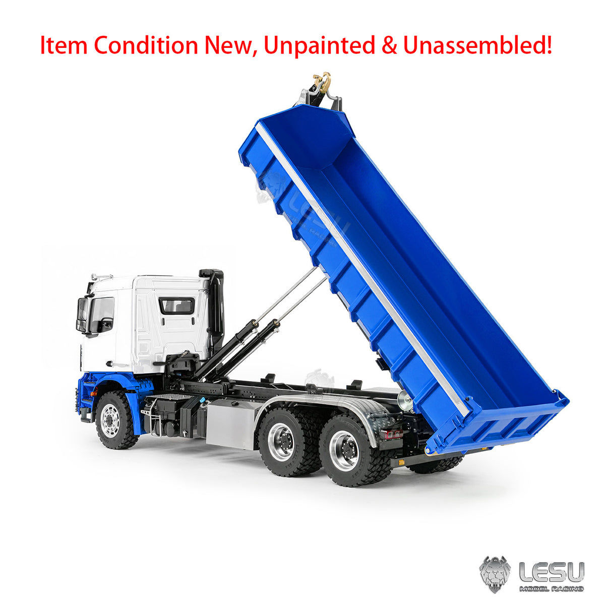 TOUCAN RC HOBBY LESU Z0092 1/14 6x6 RC Hydraulic Roll Off Dump Truck with Telescopic Hook Lift Metal Chassis 3 Speed Gearbox Light Sound System