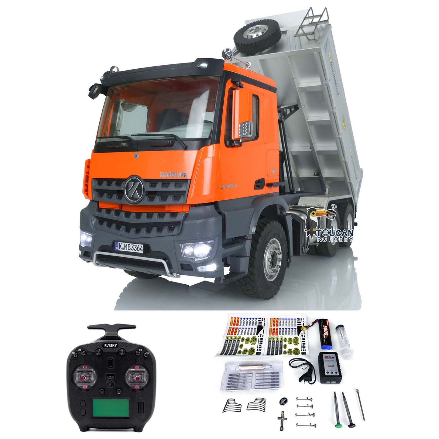 Kabolite 1/14 6*6 K3364 RC Metal Hydraulic Dump Truck Assembled and Painted Vehicles Remote Control Tipper Cars Models ESC Motor