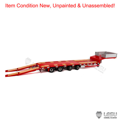 LESU Metal 1/14 RC Trailer A0054 Hydraulic Lifting Tailboard 4 Axles Steering Available for DIY RC Tractor Truck Lorry Car Model