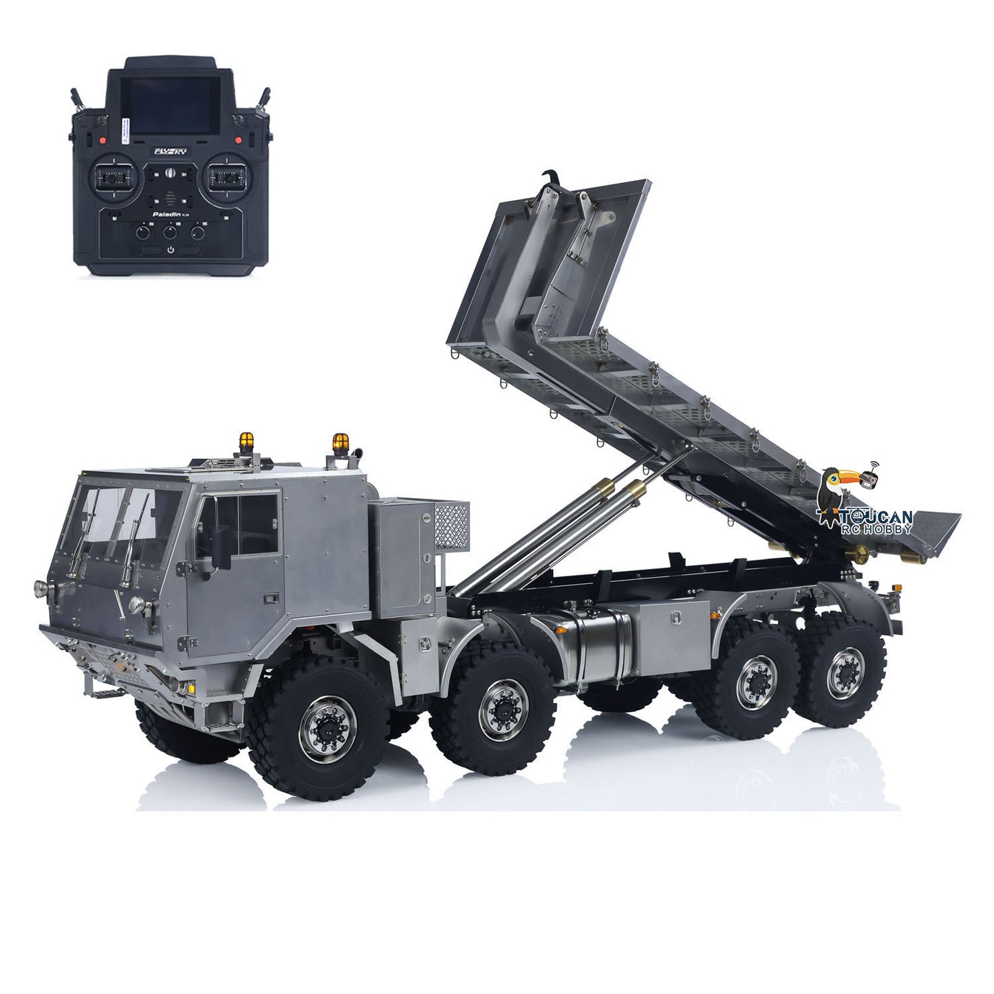 Metal 1/14 RC Hydraulic Off Road Military Truck T815 Remote Control 3Speed 8*8 Roll on off Dumper Model Paladin ST8 Radio