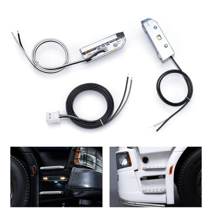 3V-5V Foot Pedal Light Metal LED Lamp for 1:14 DIY TAMIYA Remote Control Tractor Truck 770S 56368 56371 RC Lorry Model Vehicle