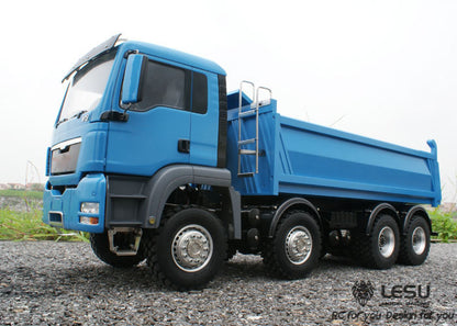 LESU TGS Cabin 1/14 Metal 8x8/6x6 RC Hydraulic Dumper Truck Tipper Vehicle 2 Speed High Torque Gearbox 540 Brushed Motor for RC Model Enthusiasts