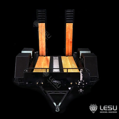 LESU A0041 1/14 Metal Trailer Hydraulic Lifting Tailboard with Landing Legs 3 Axles Chassis for RC Tractor Truck DIY Construction Model