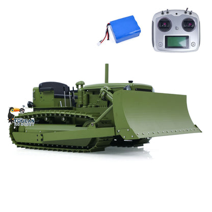 MDMODEL D7 1/14 Metal RC Hydraulic Bulldozer A2212/15T Brushless Drive Motor Adjustable Blade FlySky I6S Controller Sound Light System for Hobby Collectors