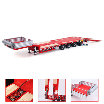 LESU Metal 1/14 RC Trailer A0054 Hydraulic Lifting Tailboard 4 Axles Steering Available for DIY RC Tractor Truck Lorry Car Model