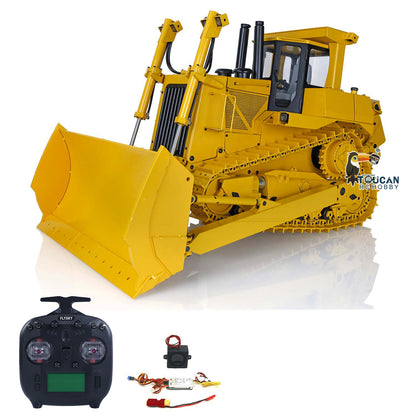 JDModel 1/14 Metal RC Hydraulic Bulldozer DXR2 Remote Controlled Earth Moving Machine Model JDM-201 New Sound System Light ST8 Remote Controller Motor Battery