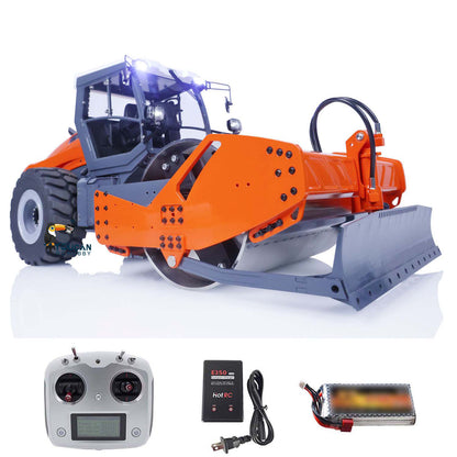 LESU AOUE H13i 1/14 Metal Hydraulic RC Road Roller FlySky I6S Remote Controller Front Shovel Sound Light System for Backyard Fun