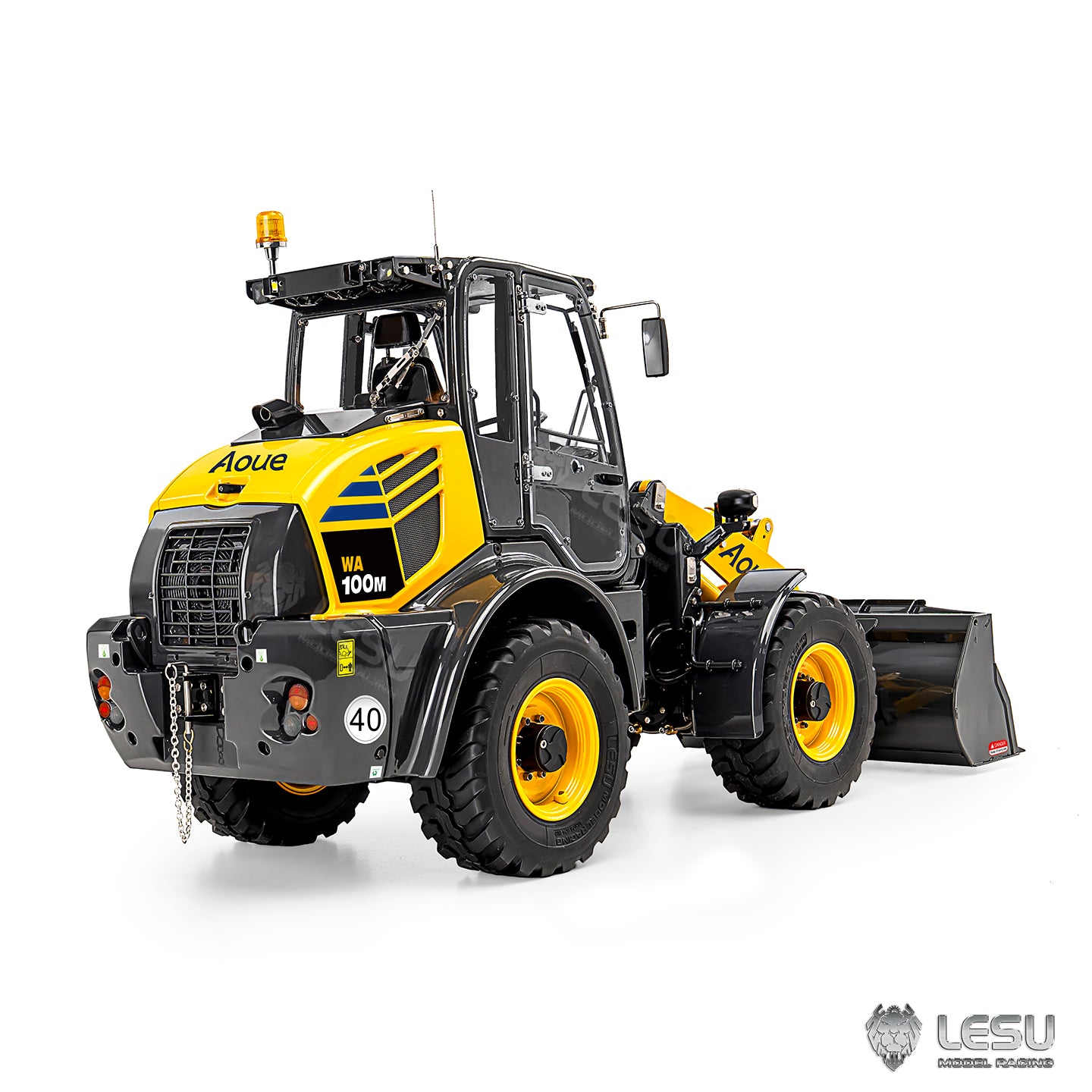 LESU 1/14 4X4 RC Hydraulic Loader Aoue WA100M-8 Metal Remote Control Construction Vehicle Model 4CH Valve Axle Lock Sound Light