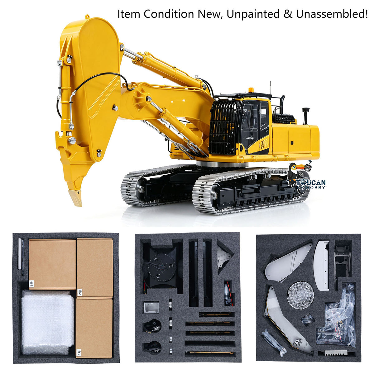 In Stock TOUCAN RC HOBBY LESU PC500 B0020 1/14 Metal KIT RC Hydraulic Excavator Model 3-Way Valve Light System Brushless Motor Metal Tracks for Digger Builders