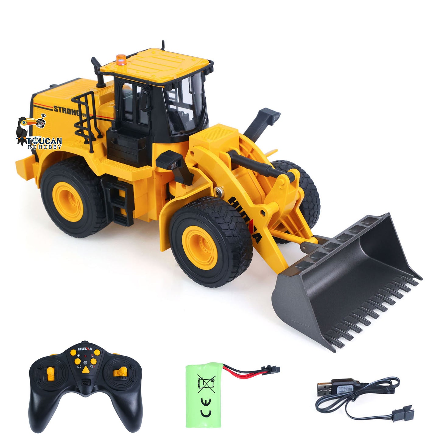 TOUCAN RC HOBBY HUINA 1/16 Half Metal Electric Remote Control Loader 552  Mini RC Engineering Vehicle Model Radio Lights Effect Sounds Effects