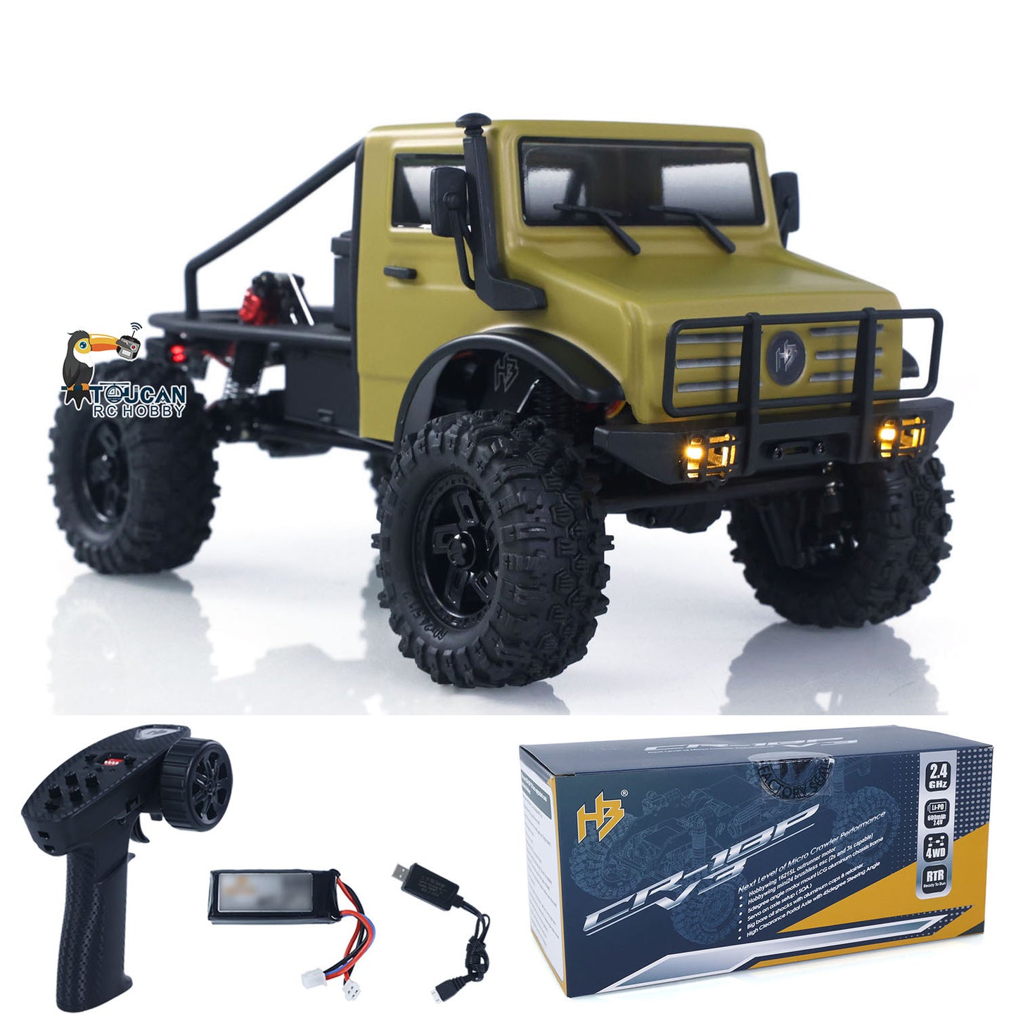 In Stock CR18P V3 THunter 1/18 RC Climbing Car 2.4G Wireless Control 4WD Rock Crawler Car Hobbywing Brushless Motor ESC RTR LED Lights