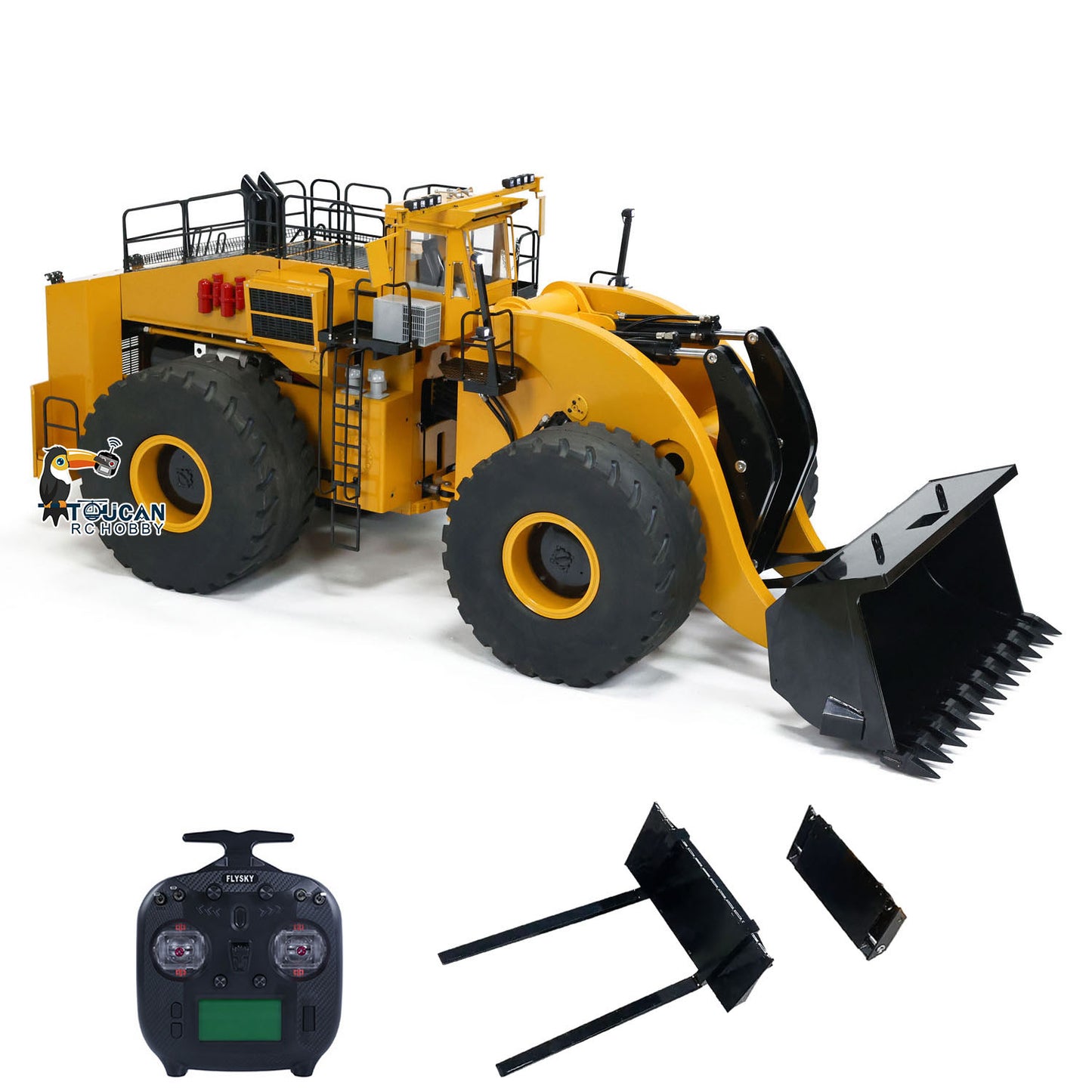 Toucan L2350 1/14 Metal RC Hydraulic Wheel Loader PNP/RTR Light & Sound Smoke System Manual Coupler Fork for Model Collectors
