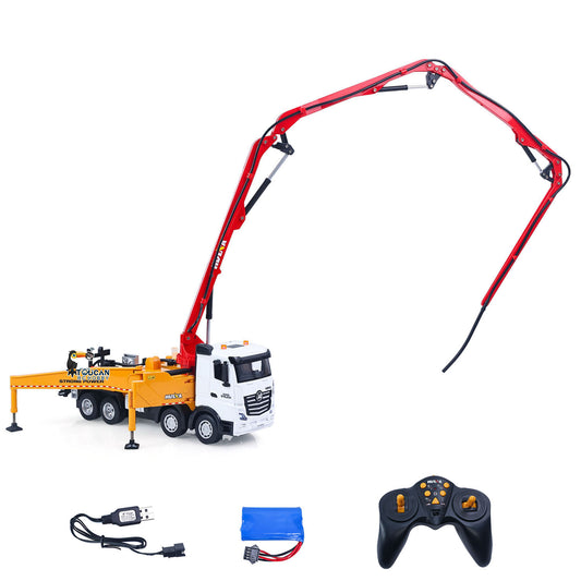 US Stock HUINA 1/18 Remote Control Concrete Pump Truck 1381 Engineering Vehicle Finished Model RTR Manual Support Leg Light Sound Effects