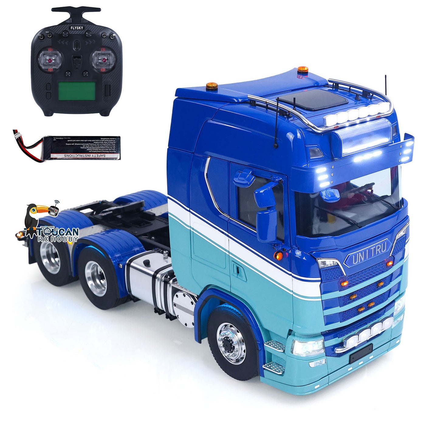 In Stock RTR Unitru 06 770S 1/14 Remote Control Tractor Truck 6X6 Metal Chassis 2Speed Gearbox Smoke Lights Sounds Brushless Motor ESC