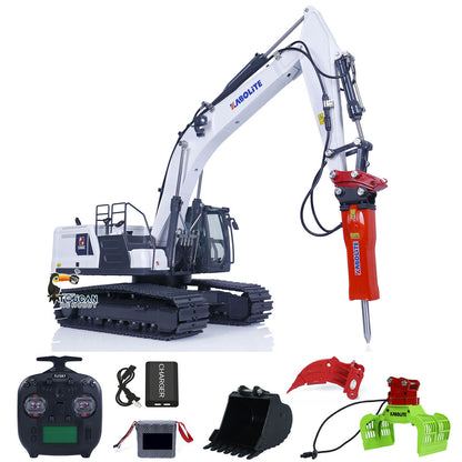 TOUCAN RC HOBBY Kabolite K961 100S Pro 1/18 Metal RC Hydraulic Excavator RTR ST8 Controller Quick-Release Coupler Breaker Hammer Claw Ripper Light Sound for Construction Model Collectors