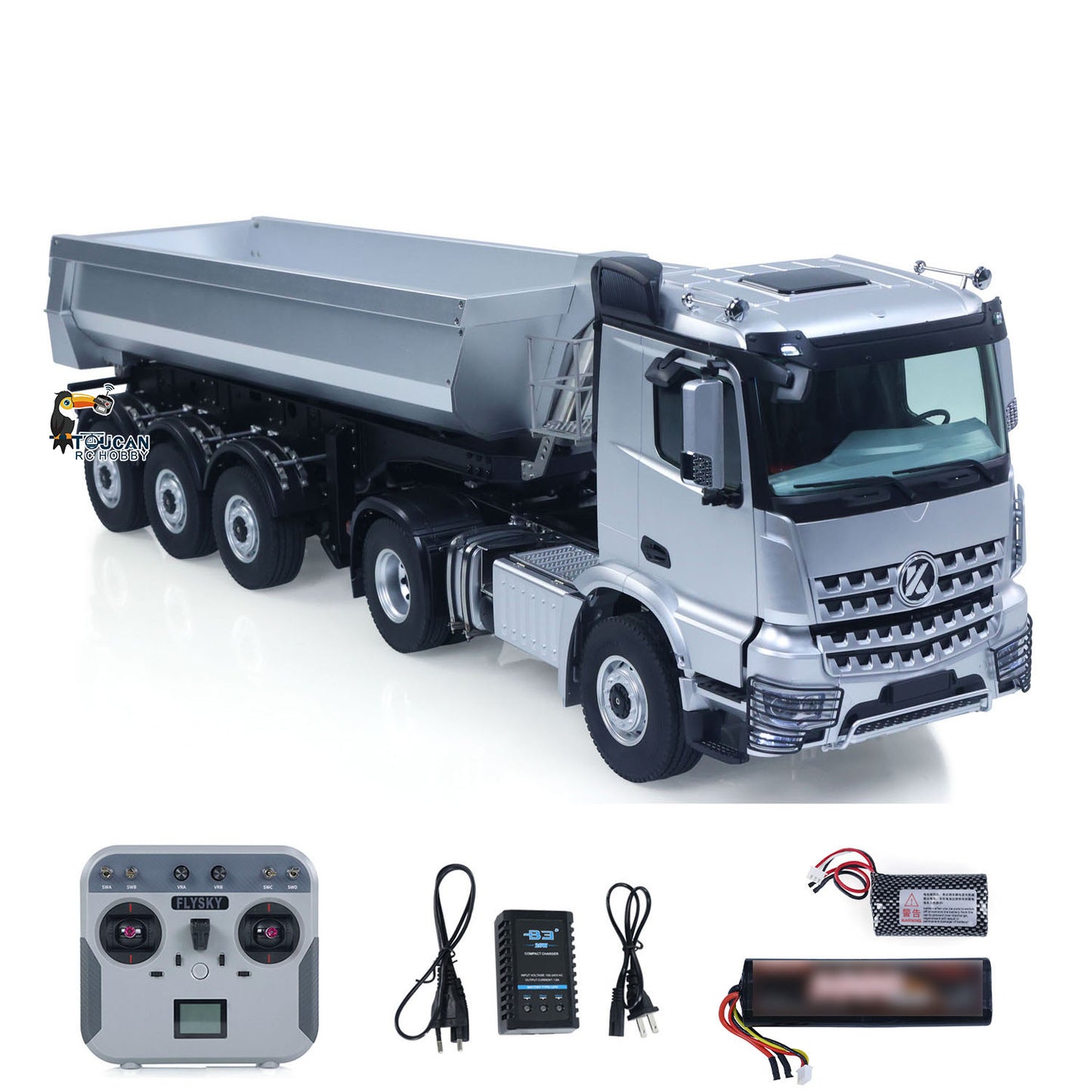 US Stock Kabolite RTR Car 1/14 4X4 RC Tractor Truck 3Axles Electric Lifting Dump Trailer 5801 2-speed Remote Control Vehicle Model