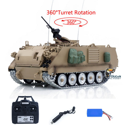 TOUCAN RC HOBBY Tongde 1/16 RC Tank M2412-C M113A2 APC Infrared Turret Rotary 360 Degree Remote Control Electric Military Vehicle Metal Wheels