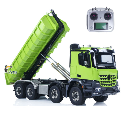 1/14 8x8 Metal Hydraulic RC Dumper Tipper Car Radio Control Full Dump Trucks with Standard Bucket Hobby Model DIY PNP