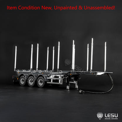 LESU A0053 1/14 Metal RC Log Semi Trailer with Electric Support Legs Magnetic Power Connector for Tractor Truck Weekend Outdoor Fun