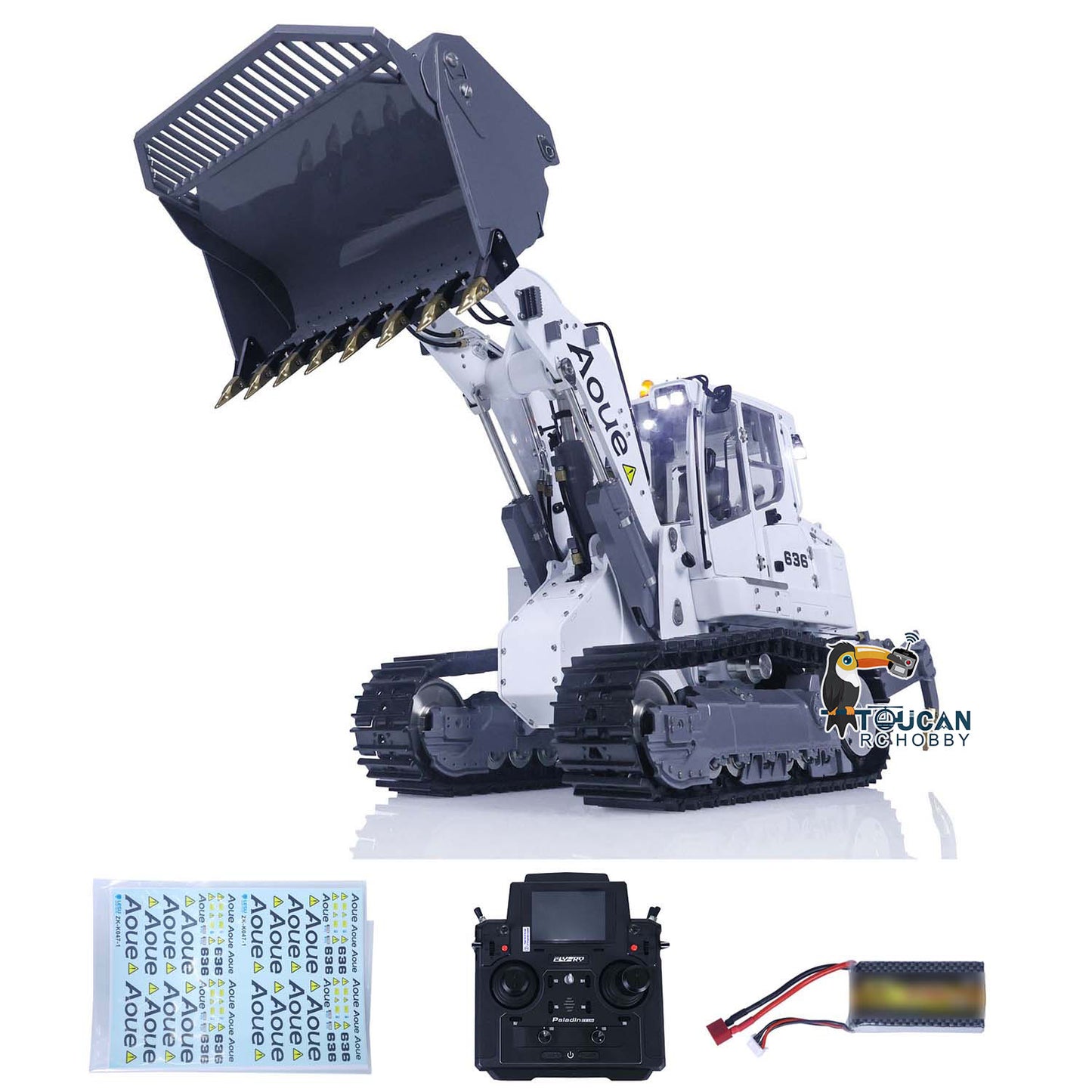 LESU 1/14 Liebhe 636 Hydraulic Construction Vehicles Radio Controlle Track Loader Light Sound Motor Metal Openable Closable Bucket