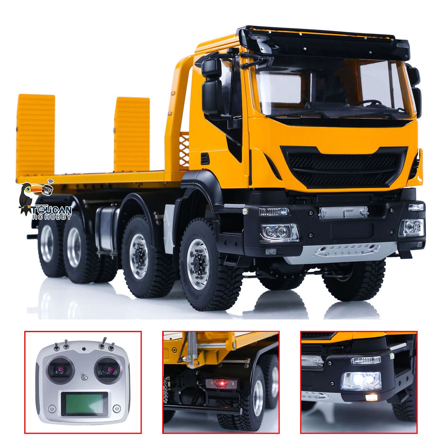 1/14 8x4 Metal RC Hydraulic Wrecker Truck Remote Control Rescue Vehicles Emulated Toy Car Gift for Children Adults PNP