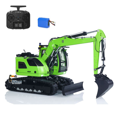 TOUCAN RC HOBBY CUT RC Hobby LR914 1/14 Metal RTR RC Hydraulic Excavator 3 Arms 5-Way Valve Quick Release Coupler FrSky X14 Controller Light Sound Display Screen for Digger Enthusiast