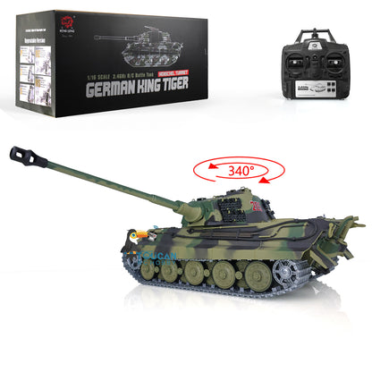 UK Stock 2.4G Henglong 1/16 7.0 Upgraded German King Tiger RTR RC Tank 3888A Metal Tracks
