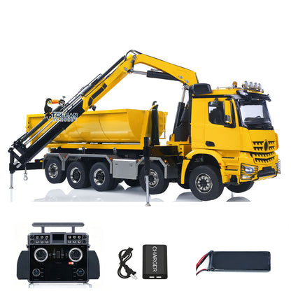 TOUCAN RC HOBBY LXY 1/14 10x10 Radio Controlled Hydraulic Crane Dump Metal Lorry Car Rear Axle Steering 2mm Piping System Replaceable Bucket