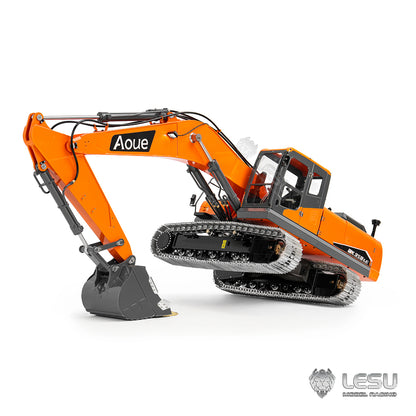 In Stock Metal LESU 1/14 Remote Control Digger Aoue DX350LC RC Hydraulic Excavator Model 3CH Valve 4MPA Pump Flysky ST8 Battery Lights
