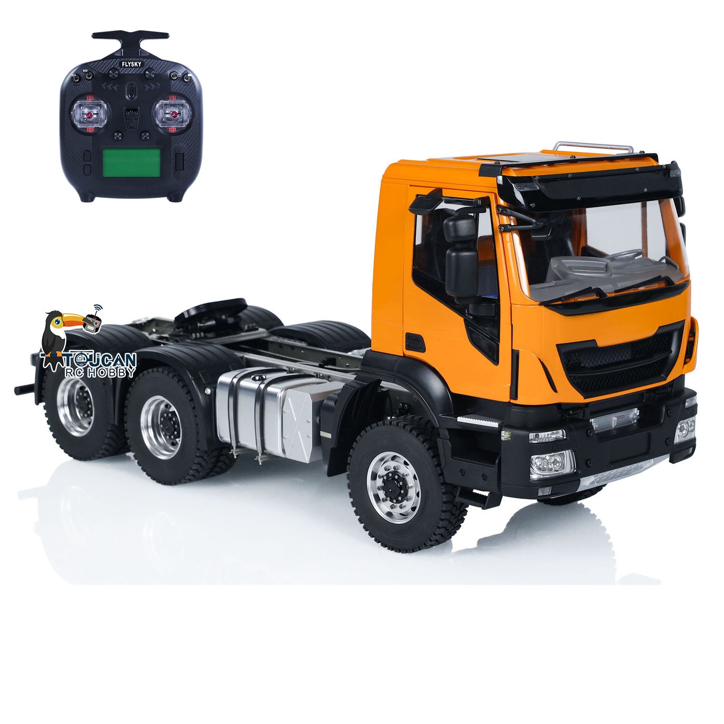 1/14 6x6 RC Tractor Radio Controlled Truck 2-speed Transmission Car Sounds Lights Metal Chassis Servo ESC Motor DIY