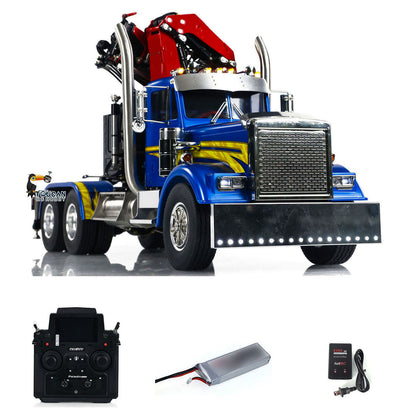 TOUCAN RC HOBBY 56344 1/14 Metal RTR RC Crane Tractor Truck 2-Speed Gearbox PL18EV Lite Remote Control Light Sound Smoke for Construction Model Collectors