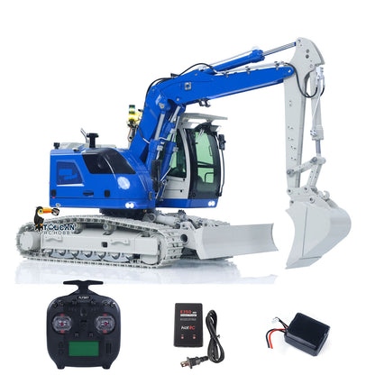 CUT Model 1/14 RC Hydraulic Excavator 914 5CH Valve Metal Remote Control Digger Warning Light Flysky ST8 Radio Sound System