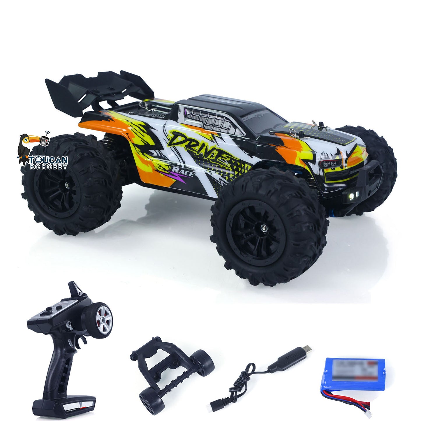 US Stock 1/16 4X4 Radio Controlled Off Road Vehicle SCY 16102Pro RC Big Tire Truck Muti-Terrain Brushless Model Car Light System RTR