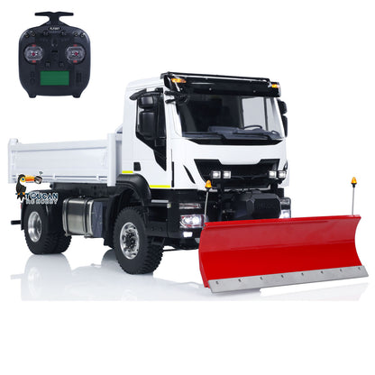 4*4 Metal 1/14 RC Hydraulic Dumper Truck Snow Blade Remote Control Tipper Cars Sound Light LED Assembled and Painted ESC Servo