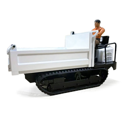 Metal 1/14 Remote Control Hydraulic Tracked Dumper Truck RC Tipper Model Construction Machine Light Battery Flysky Radio